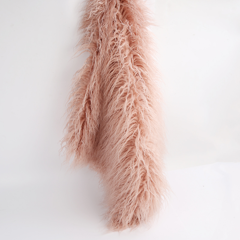 100% Acrylic Front Material Faux Fur Fabric Solid Color Long Pile from for Home Textile