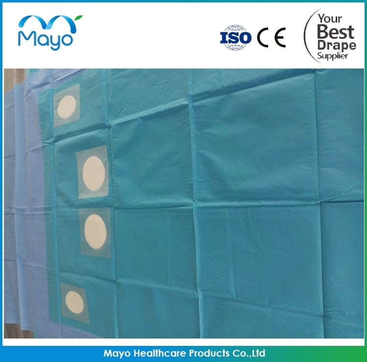 Cardiac Interventional Therapy Coronary Angiography Drape Pack With 4 Hole