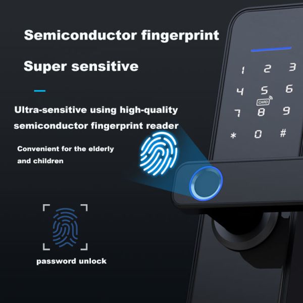 Red Bronze Wifi Bluetooth Door Lock Sturdy Bluetooth Keypad Lock