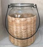 Best selling Seagrass bottle carrier Wicker detox bottle holder Seagrass glass