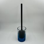 Ombre Blue Glass Modern Bath Accessories With Round Shape Glass Lotion Dispenser