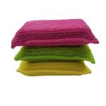 Green Dishwashing 3cm Sponge Microfiber Cleaning Cloth Reusable For Kitchen