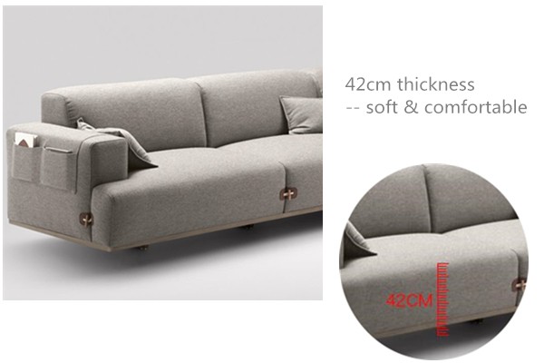 High Quality European Style Linen Fabric Sectional Sofa Set Designs