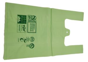 Wholesale 100% Biodegradable 25 Micron Compostable Shopping Bags Flat Bottom Seal from china suppliers
