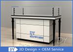 Lockable Glass Store Jewelry Display Cases With LED Pole Lights / Jewellery Shop