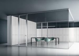 Wholesale Full View 108mm Aluminum Frame 12mm+12mm Glass Partition Wall With Special Adhesive Tape from china suppliers