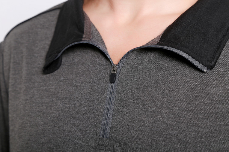 Dark Grey Long Sleeve Polo Shirts