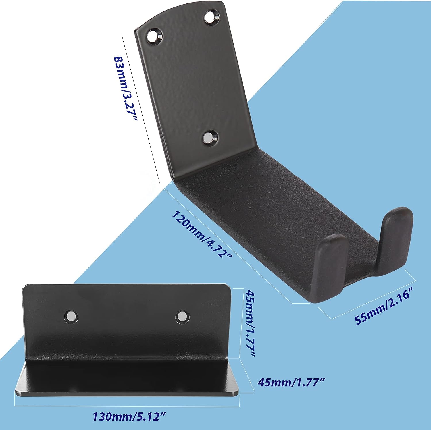 Convenient Bike Storage with Rubber Pad Powder Coated Bike Pedal Hanger Wall Mount