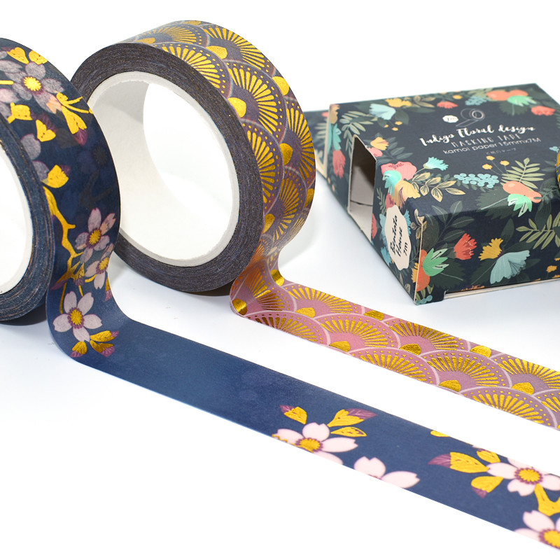 Gold Foil Washi Tape Custom Printed 50 Rolls Tape Set Decoration