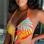 Printed Hollow Women's Beachwear Dresses , Beach Swimming Dress For Ladies