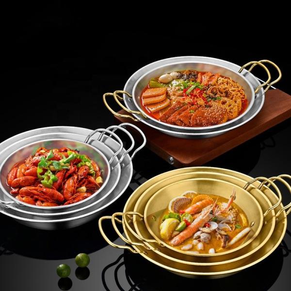 Wholesale Top Seller Kitchen Seafood Cookware Pan Stainless Steel Cooking Paella
