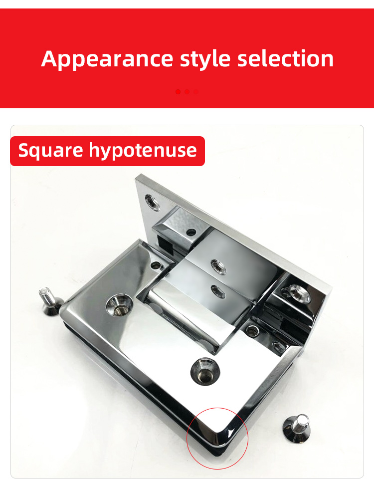 Square Handle Glass Clamp Kit Sturdy Stainless Steel Hinge for Frameless Shower Door