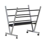V - Shape Metal Oil Painting Frame Office Display Shelves Arts Bin Storage Stand
