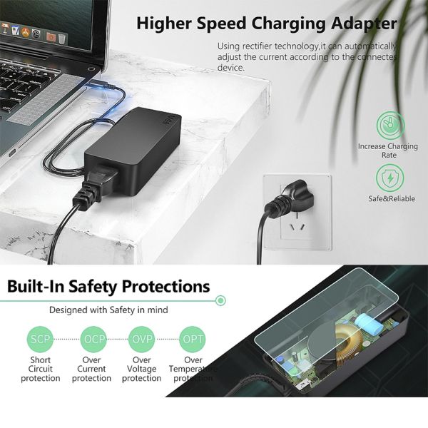 24V 5A Portable 100w Desktop Charger Usb Type C Laptop Charger
