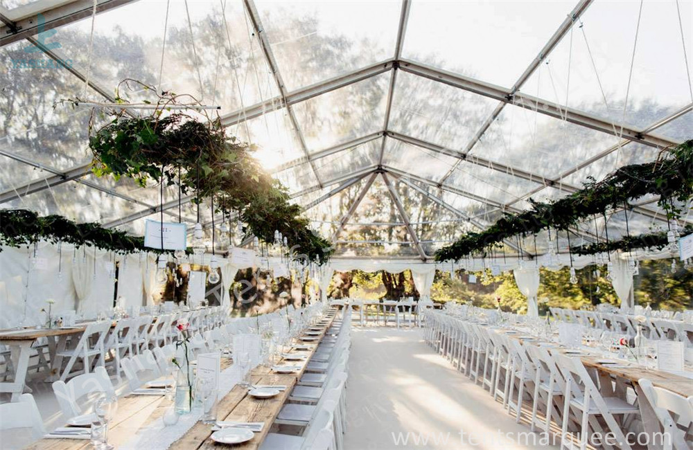 Wine Party Clear Top Tent Structure Aluminum Alloy Frame , clear roof tent wedding reception
