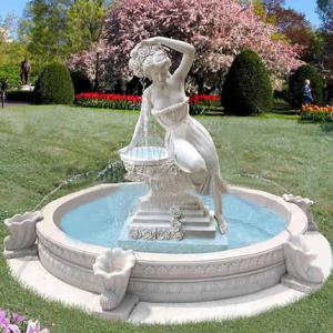 Wholesale Stone Fountain Carved Marble Water Fountain for Garden Outdoor from china suppliers