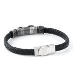 Knitted leather men's magnetic buckle bracelet, trendy boat anchor design,