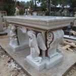 BLVE Church Marble Altars Table Angel Statue Church Decoration Altar Religious