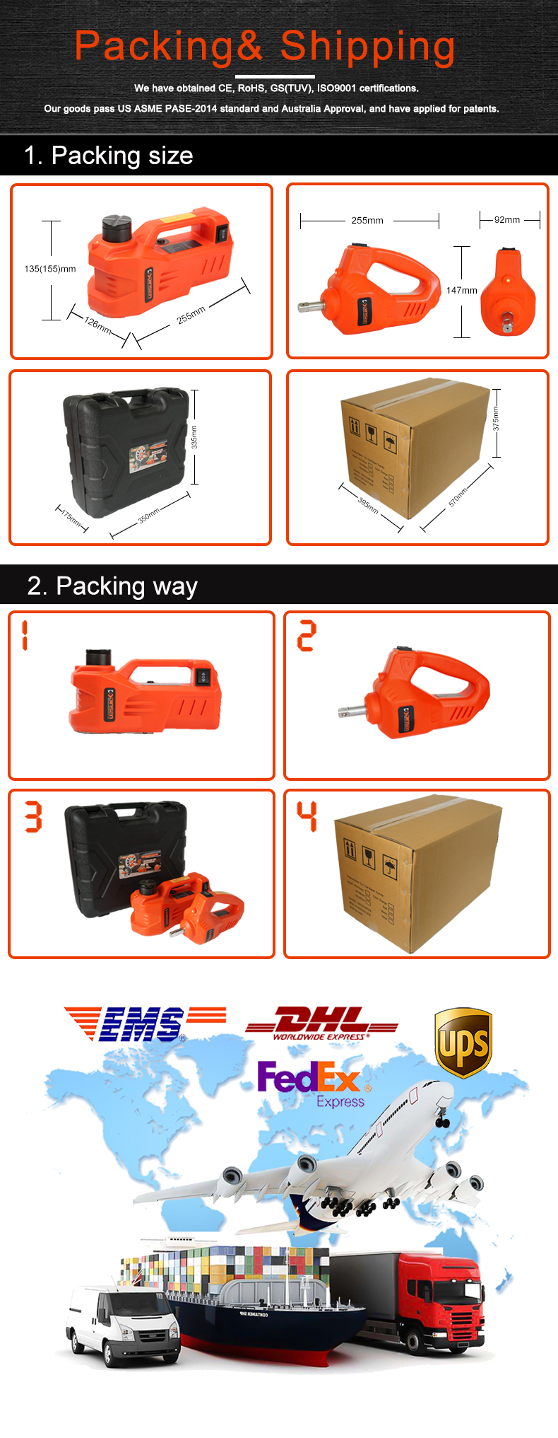Short Lifting Time Portable 3 Ton 12 Volt Jack 1 Years Warranty