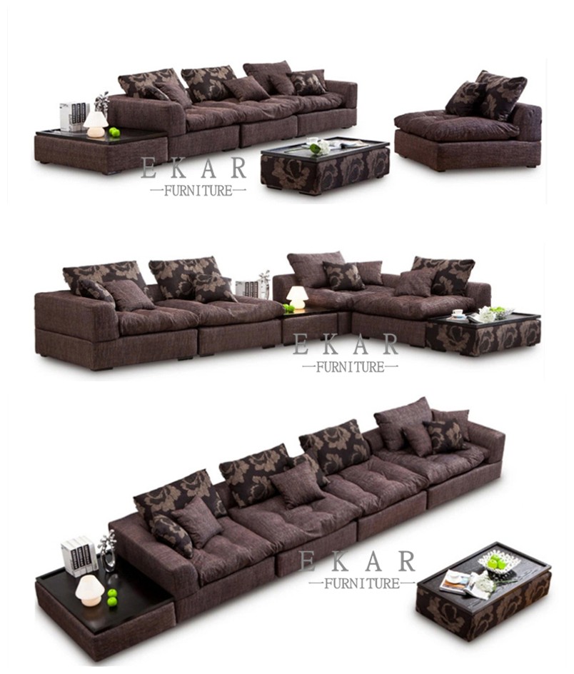 Living Room Couch Linen Fabric Sectional Sofa Set Designs AW-827