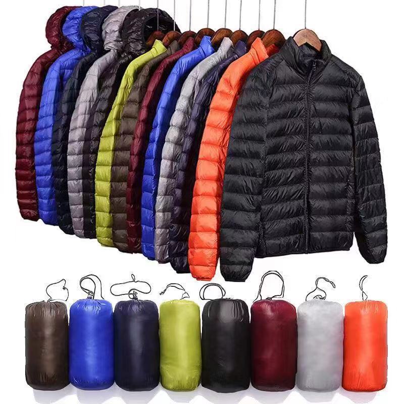 Nylon Hooded Duck Feather Jacket Winter Bubble Puff Filled Down Jackets