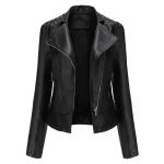 Women′s Rivet Faux Leather PU Jacket, Studded Rivet Punk Biker Moto Fashion