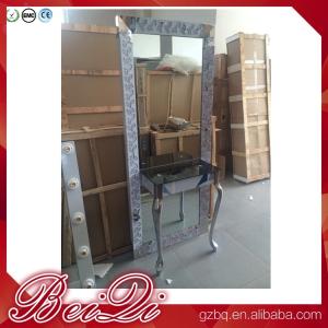 Wholesale Dressing table with light mirror used beauty salon furniture gold frame hair salon station mirror from china suppliers