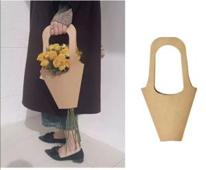Wholesale S M L Kraft Paper Flower Bags Flexiloop Handle Festive Packaging from china suppliers