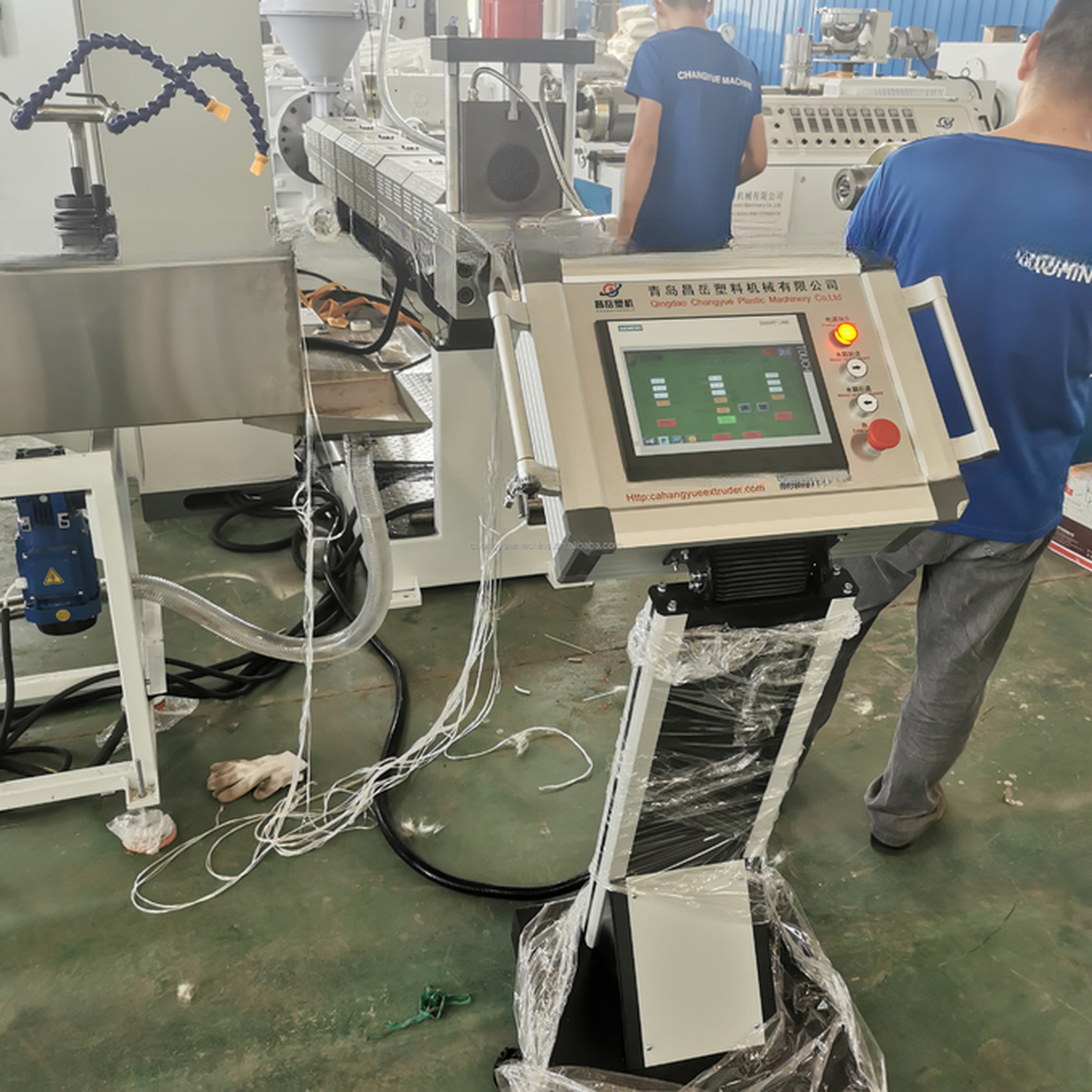 PP Plastic Geo Strap Band Making Machine/Geostrap Machine with 38 Crmoala Screw Material