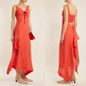 Wholesale Women Clothing Summer Sleeveless With V neck Linen Maxi Dresses For Ladies from china suppliers