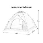 200x200x145cm Automatic Outdoor Waterproof Tents 1500-2000 Mm 190 Silver Cloth