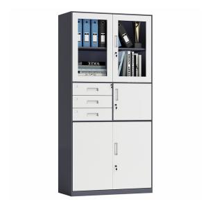 Wholesale Glass Door 3 Drawers Steel Office Cabinet With Safe Box from china suppliers
