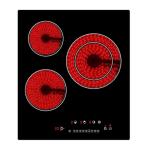 Crystal Glass 450x520mm 4500w 3 Burner Electric Cooktop