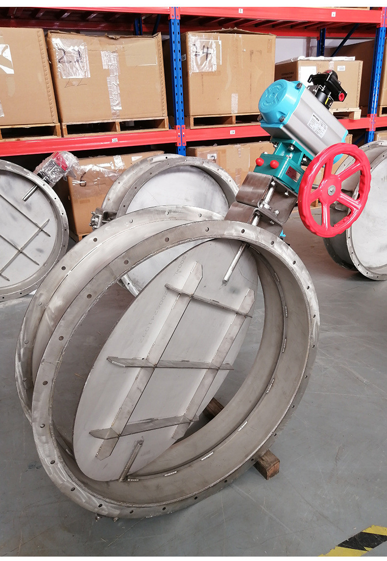 Pneumatic Butterfly Dampers Round High Temperature Industrial Butterfly Dampers