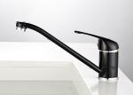 Black Painting Long Neck Kitchen Faucet , ROVATE Kitchen Sink Mixer Taps
