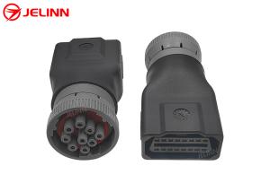 Wholesale CAT Gray J1939 9 Pin to OBD 2 OBD2 16 Pin Adapter for Caterpillar Excavator from china suppliers