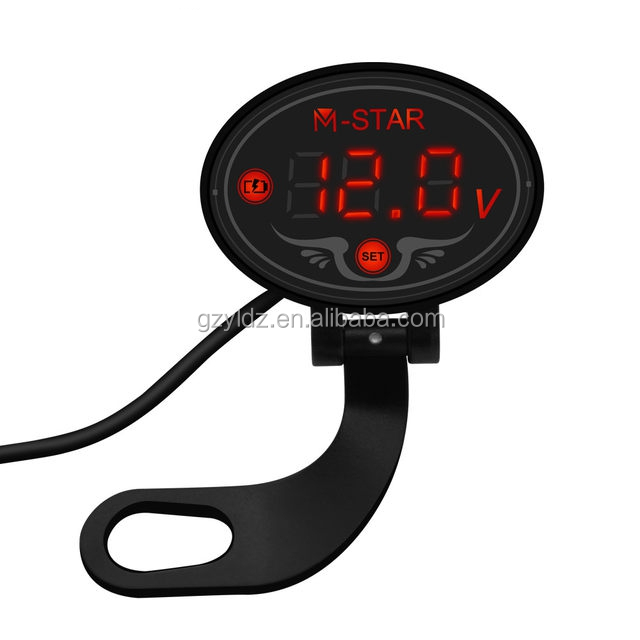 ROHS FCC 12V Battery Digital Voltmeter Motorcycle Waterproof Voltage Gauge