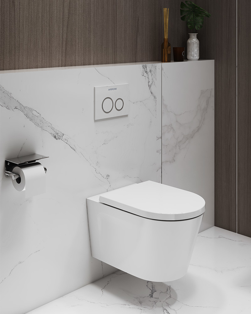 Watermark Wall Hung Toilet 530x364x345mm Portable Lavatory Sanitary Ware Bathroom