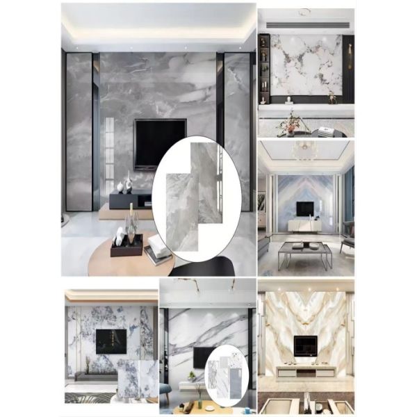 Seamless Monolithic Surface PVC Marble Sheets For Wall Cladding