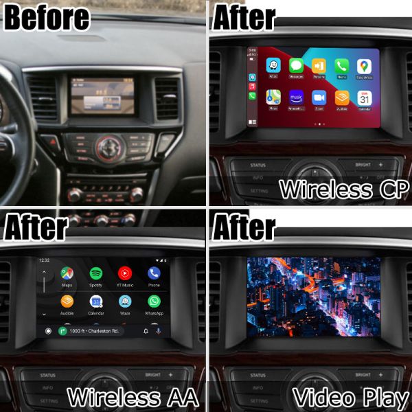 Pathfinder R52 wireless carplay android auto upgrade HD display 720x1280