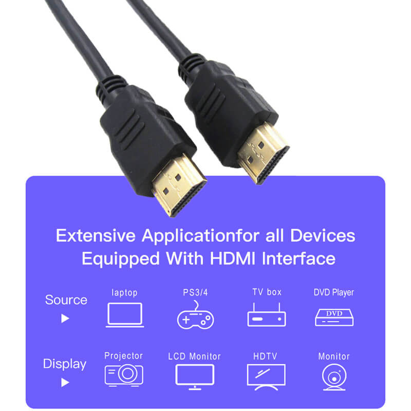 High Speed 1.4k HDMI 2.1 Fast Charger Cable Gold Plated Conductor