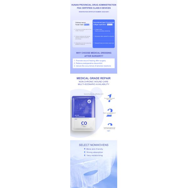 Recombinant TYPE III Humanized Collagen Application (Facial Mask) Lighten Spots and Brightening Anti-aging for Home Use-FM OEM