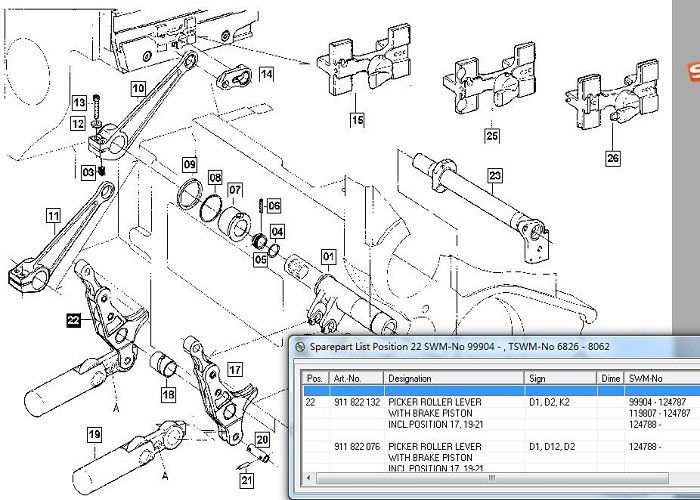 Durable Sulzer Projectile Loom Parts Picker Roller Lever With Brake Piston