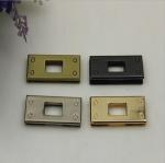 Quality leather craft handbag metal square twist lock accessories with light