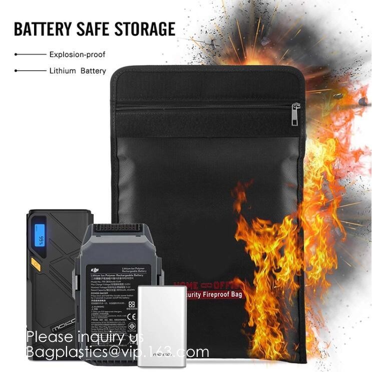 Non-Itchy silicone coated fireproof waterproof bag with zipper 15 x 11 inch,Defender fireproof and water resistant