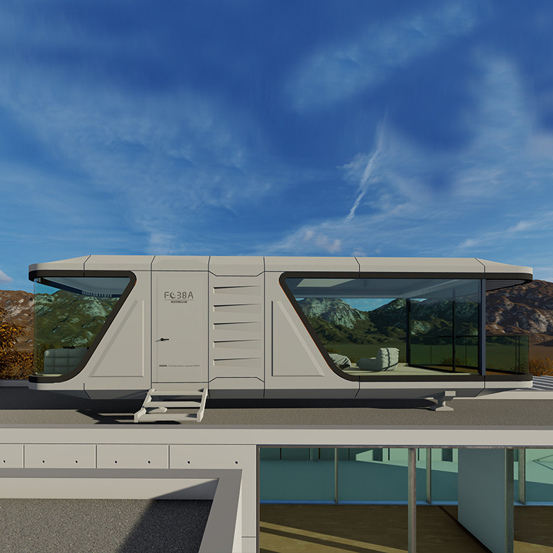 Luxury Mobile Space Container House Capsule House Prefabricated Space Cabin With Balcony