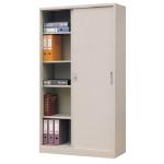 2 Sliding Doors Iron File Cabinet Knock Down Metal Stationery Cupboard With