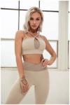Oem Factory Manufacturer Custom Logo Women's Sexy Yoga Tops Double Shoulder