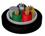 48 Core Armored Fiber Optical Cable GDTA GDTS Photoelectric Hybrid Fiber Optic