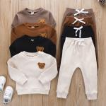 Casual Cartoon Long Sleeved Two Piece Set For Children Baby